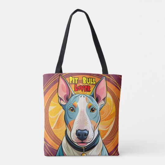 Kute en kleurrijke Pitbull-Canvas tas (Achterkant)
