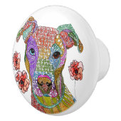 Kute en kleurrijke Pitbull Deurknop Keramische Knop (Rechts)