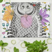 Kute en kleurrijke Pitbull Kitchen Towel Theedoek (Gevouwen)