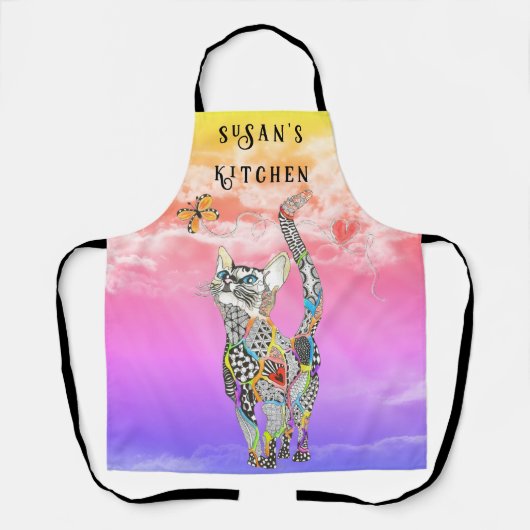 Kute en kleurrijke Schorten voor katten en vlinder (Voorkant)