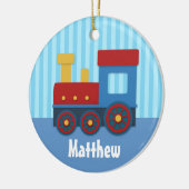 Kute en kleurrijke trein voor jongens keramisch ornament (Links)