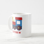 Kute en kleurrijke trein voor jongens koffiemok (Voorkant links)