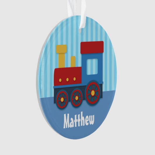 Kute en kleurrijke trein voor jongens ornament (voorkant)