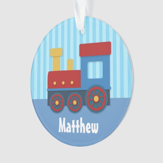 Kute en kleurrijke trein voor jongens ornament (voorkant)
