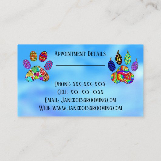 Kute en kleurrijke Visitekaartjes voor het kweken  (Achterkant)