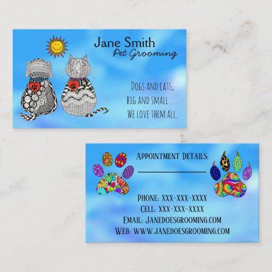 Kute en kleurrijke Visitekaartjes voor het kweken  (Voorkant / Achterkant)