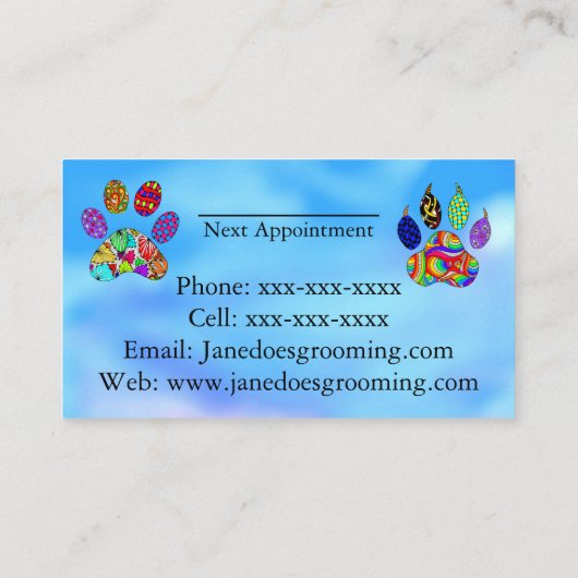 Kute en kleurrijke Visitekaartjes voor het kweken  (Achterkant)