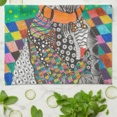 Kute en kleurrijke Weimaraner Kitchen Towel Theedoek (Gevouwen)