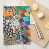 Kute en kleurrijke Weimaraner Kitchen Towel Theedoek (Quarter Fold)