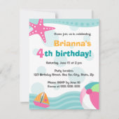 Kute en leuke poel of strandfeest voor kinderen kaart (Voorkant)