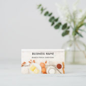 Kute en moderne witte Waterverf bakkerij Visitekaartje (Staand voorkant)