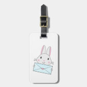 Kute en mooie Bunny holding Love Letter Bagagelabel (Voorkant verticaal)