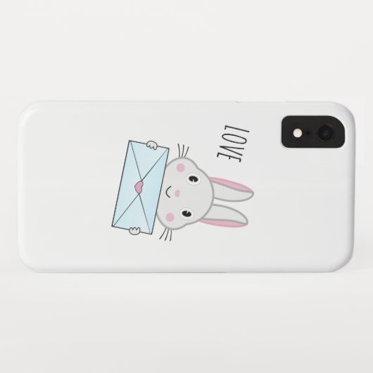Kute en mooie Bunny holding Love Letter Case-Mate iPhone Case (Achterkant (horizontaal))