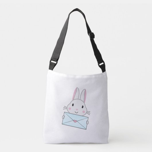 Kute en mooie Bunny holding Love Letter Crossbody Tas (Voorkant)