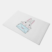 Kute en mooie Bunny holding Love Letter Deurmat (Schuin)