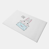 Kute en mooie Bunny holding Love Letter Deurmat (Schuin)