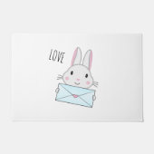 Kute en mooie Bunny holding Love Letter Deurmat (Voorkant)
