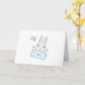 Kute en mooie Bunny holding Love Letter Kaart (Gele Bloem)