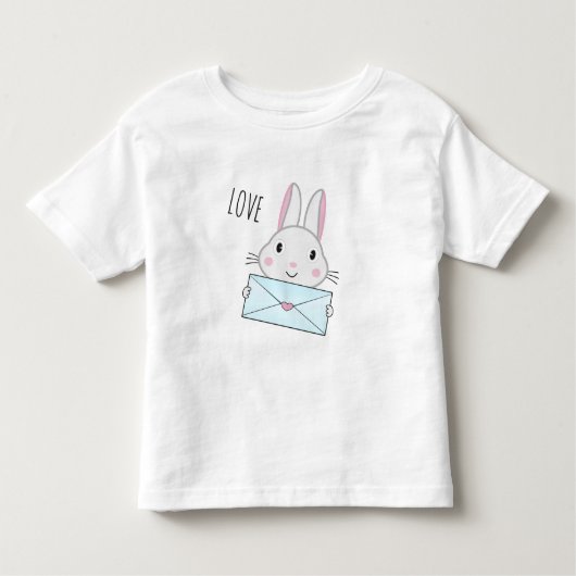 Kute en mooie Bunny holding Love Letter Kinder Shirts (Voorkant)