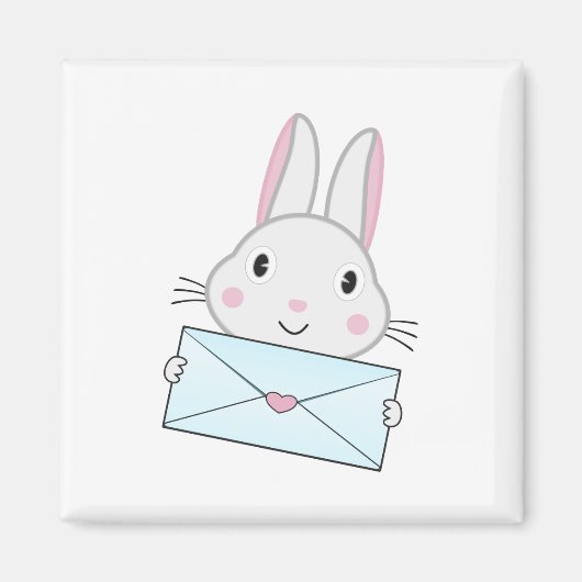 Kute en mooie Bunny holding Love Letter Magneet (Voorkant)