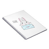 Kute en mooie Bunny holding Love Letter Notitieboek (Rechterzijde)