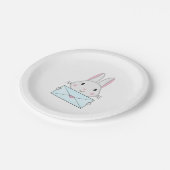 Kute en mooie Bunny holding Love Letter Papieren Bordje (Gekanteld)