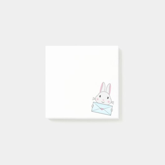 Kute en mooie Bunny holding Love Letter Post-it® Notes (Voorkant)