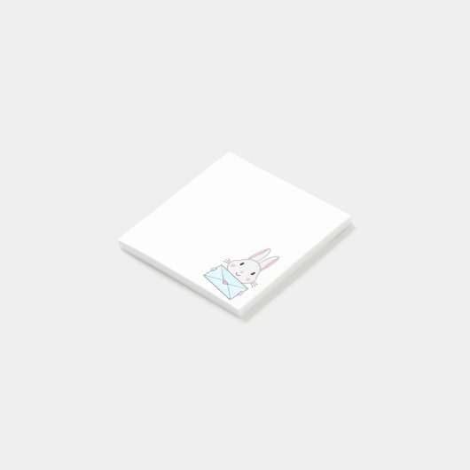 Kute en mooie Bunny holding Love Letter Post-it® Notes (Schuin)