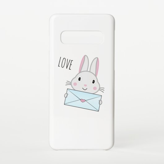 Kute en mooie Bunny holding Love Letter Samsung Galaxy Hoesje (Achterkant)