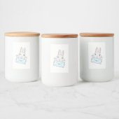 Kute en mooie Bunny holding Love Letter Voedselcontainer Etiket (Flessen)