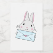 Kute en mooie Bunny holding Love Letter Voedselcontainer Etiket (Enkel label)