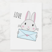 Kute en mooie Bunny holding Love Letter Voedselcontainer Etiket (Enkel label)