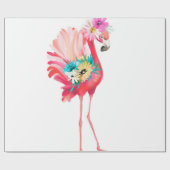 Kute en mooie roze flamingo mexican vogel met cadeaupapier (Vlak)