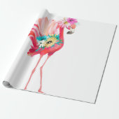 Kute en mooie roze flamingo mexican vogel met cadeaupapier (Uitgerold)