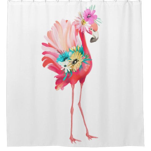 Kute en mooie roze flamingo mexican vogel met douchegordijn (Voorkant)