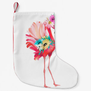 Kute en mooie roze flamingo mexican vogel met kleine kerstsok