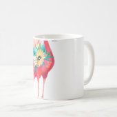 Kute en mooie roze flamingo mexican vogel met koffiemok (Voorkant rechts)