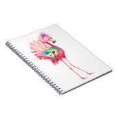Kute en mooie roze flamingo mexican vogel met notitieboek (Rechterzijde)