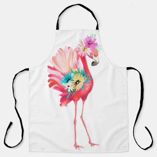 Kute en mooie roze flamingo mexican vogel met schort (Voorkant)