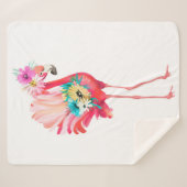 Kute en mooie roze flamingo mexican vogel met sherpa deken (Voorkant (horizontaal))