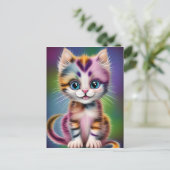 Kute en Schattige glimlachte tapkeuken Briefkaart (Staand voorkant)