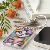 Kute en Schattige glimlachte tapkeuken Sleutelhanger (Voorkant Rechts)