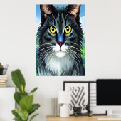 Kute en schattige kat | AI Art Poster (Thuiskantoor)
