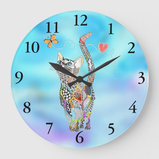 Kute en Schattige kat Grote Klok (Voorkant)