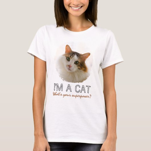 Kute en Schattige kat portret T-shirt (Voorkant)