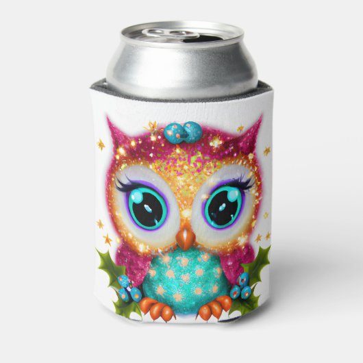 Kute en Schattige Kawaii Baby Owl Blikjeskoeler (Blikje Achterkant)