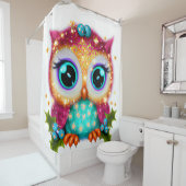 Kute en Schattige Kawaii Baby Owl Douchegordijn (In situ)