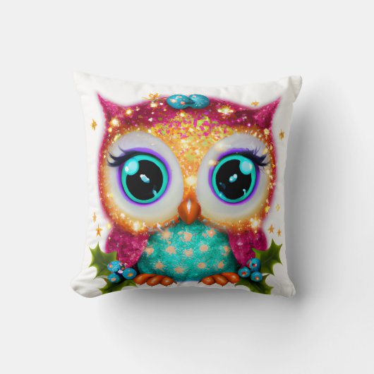 Kute en Schattige Kawaii Baby Owl Kussen (Voorkant)