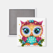 Kute en Schattige Kawaii Baby Owl Magneet (Voorkant / Achterkant)
