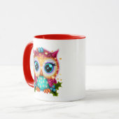 Kute en Schattige Kawaii Baby Owl Mok (Voorkant links)